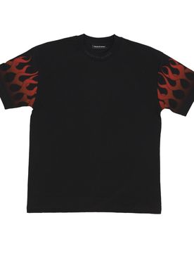 Maglietta Uomo Racing Flames Tee Black/red