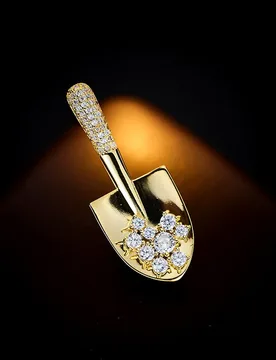Niche Creative Design Suit Jacket Accessory Cardigan Anti-Exposure Pin Unisex Gold Shovel Small Brooch - Aliexpress - FashionsVida
