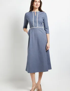 Women's Ponte Contrast Midi Dress in Blue Size: 16 - Blue - Size: 16 - Debenhams - FashionsVida