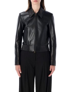 Structured Leather Jacket with Modern Edge