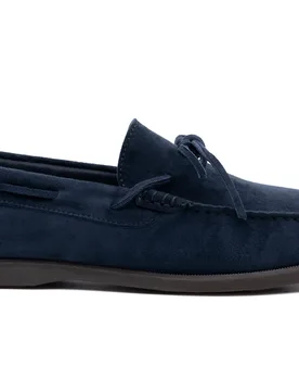 Mocassino da barca amalfi uomo blu - ANTICA CUOIERIA - FashionsVida