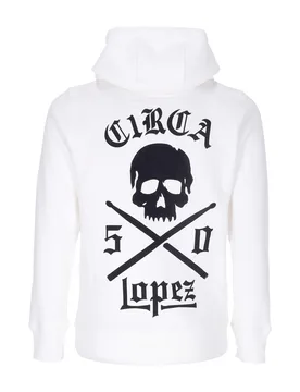 Felpa Cappuccio Zip Uomo Lopez 50 Zip Hood White/black - C1RCA - FashionsVida