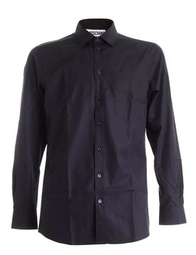 Camicia nera con spille sul colletto