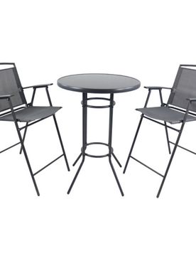 Bartischset "Garlos" 3tlg. Schwarz