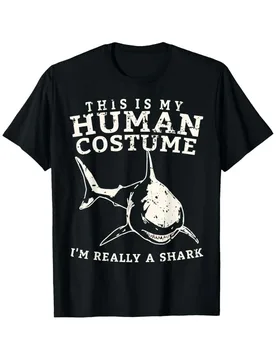 This Is My Human Costume I'm Really a Shark"Funny Fishing Graphic-100% cotton O-neck short sleeve printed men's T-shirt - Aliexpress - FashionsVida