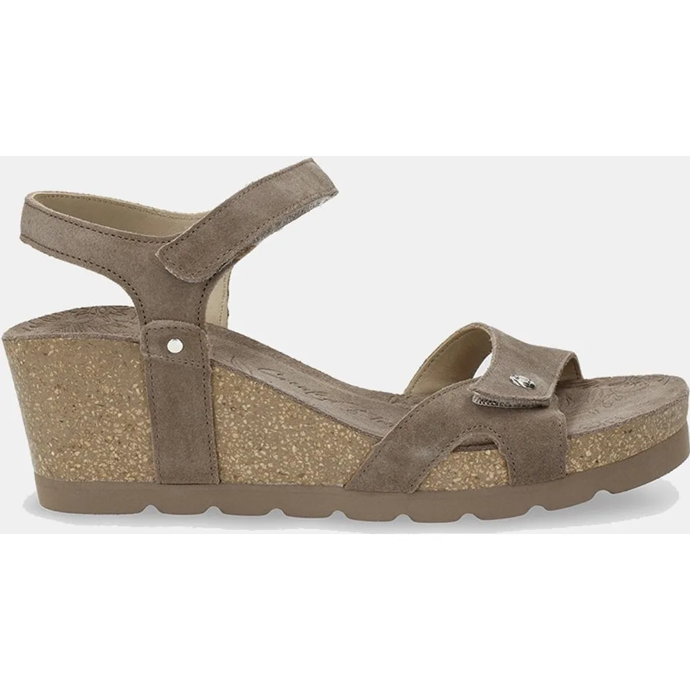 Sandalias de cuña de mujer en velour con forro de piel - Panama Jack - FashionsVida