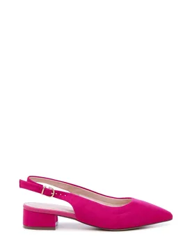 Women's 'Fiorenza' Wide Fit Low Block Heel Sling Backs in Fuchsia Size: 6E - Fuchsia - Size: 6E - Paradox London - FashionsVida