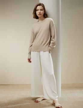 Pull Cachemire Coupe Décontractée Avec Fente Latérale 100% Cachemire Ultra Doux Et Respectueux De La Peau S