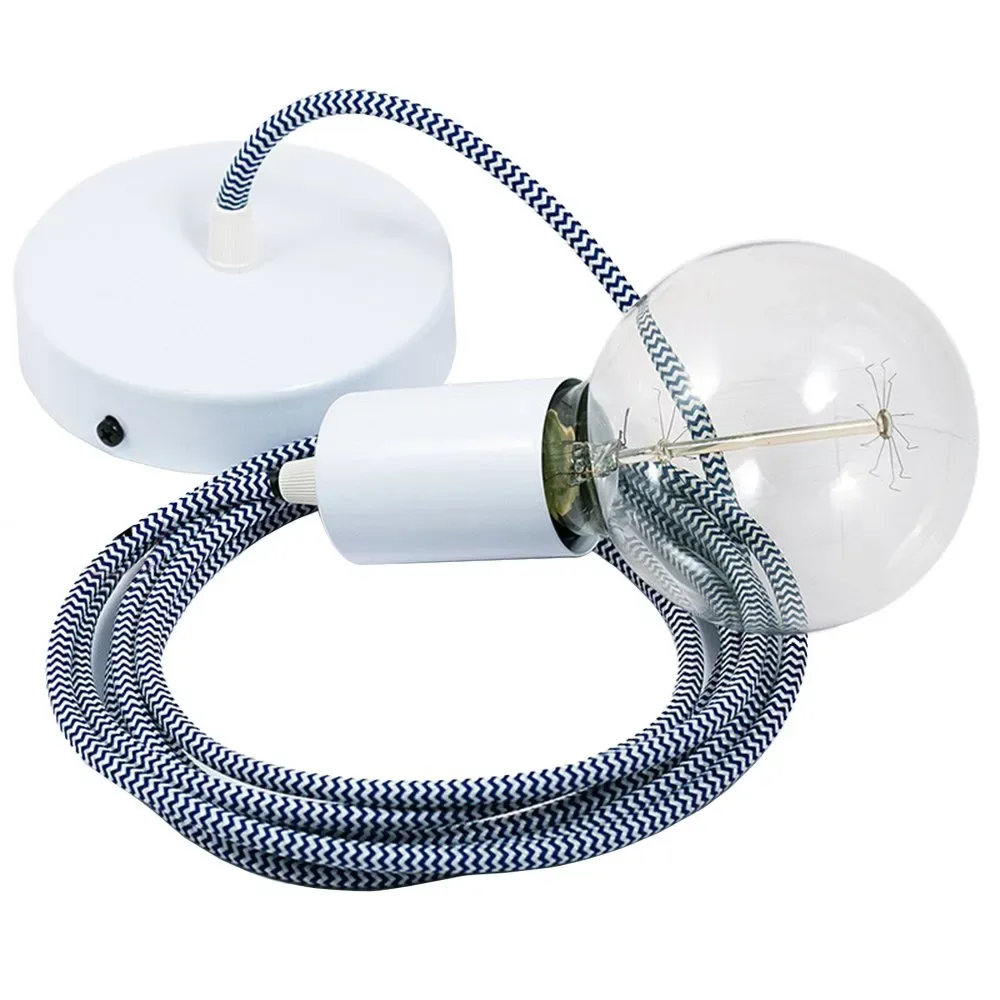 Cables Suspension Luminaire Rz12 Zigzag 1 M Blue / White One Size - Creative - FashionsVida