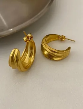 Brass With 18K Retro Matte CC Hoop Earrings Punk Party Gown Runway Boucle d'oreille Korean Japan Style Fashion - Aliexpress - FashionsVida