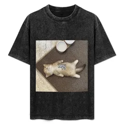Eepy Kitten Meme T-Shirt Big and Tall Crew Neck Tee