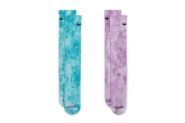 Cushioned Tie-Dye Crew Socks (2 Paar) - Socken - türkis / violett - Unisex - Size: XL