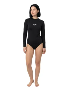 Shorty à Manches Longues Avec Fermeture éclair Au Dos Tropic Black Pebble L