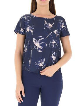 Blusa in satin BLU NAVY L