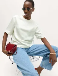 M&S Satin T-Shirt Ivory female