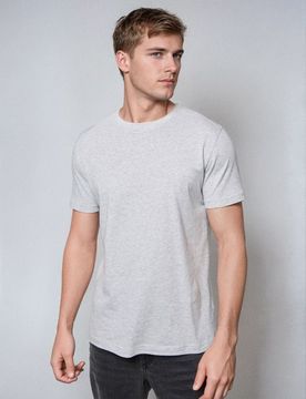 T-shirt basic in cotone - grigio chiaro