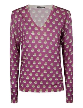 Maglione a V stampato