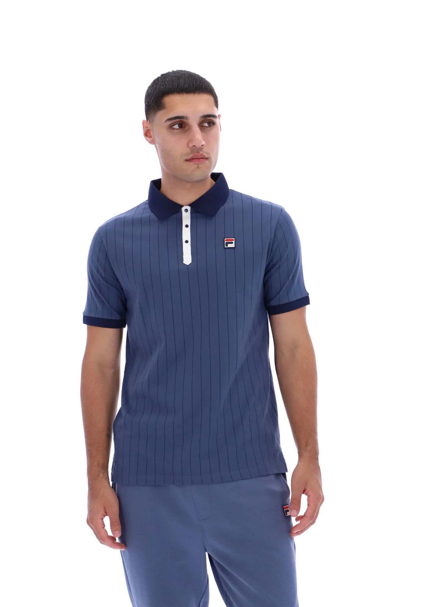 Vintage Indigo BB1 Classic Vintage Striped Polo - XS - FILA - FashionsVida