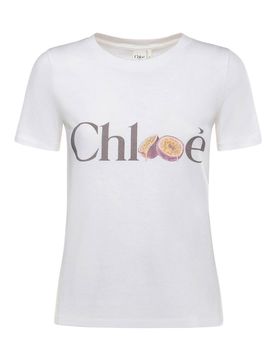 T-shirt in jersey di cotone con logo