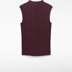 Top de mujer de crinkle con cuello perkins