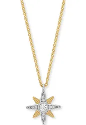 Womens Ern-Newstar-Zi-Big Ladies New Star Necklace - Gold Sterling Silver - One Size