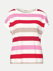 T-Shirt mit Streifenmuster Mehrfarbig 40