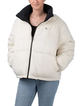 Reversible Quilted Puffer Jacket Eggshell / Black S Damen - Calvin Klein - FashionsVida