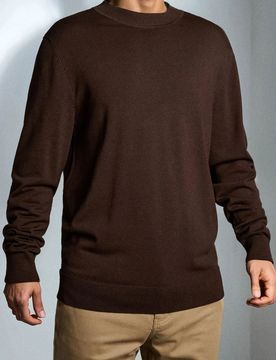 Dolcevita in viscosa in stile basic - marrone scuro