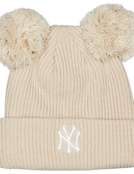 Double Pom Unisex Winter Mützen - Weiß - One Size - Wolle White One Size