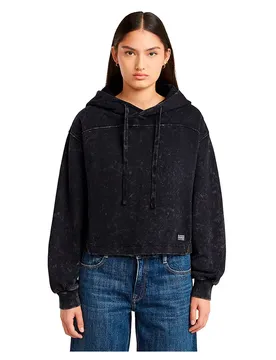 Sweat à Capuche Overdyed Loose Dark Black Gd XS