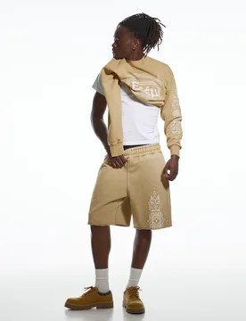 Bermuda Effet Délavé Aries X L Camel - Bershka - FashionsVida