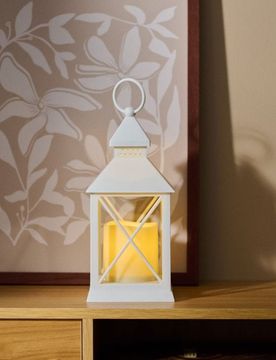 Lampada LED a forma di lanterna - bianco
