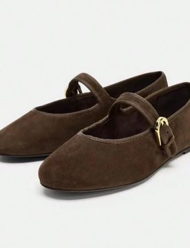 Zapatos planos para mujer, estilo ballet retro, zapatos planos cómodos de tacón bajo, zapatos planos tipo Mary Jane con hebilla y correa de ante, ma