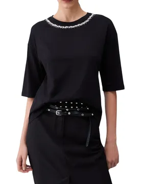 Liu Jo Damen T-Shirt Schwarz 505882