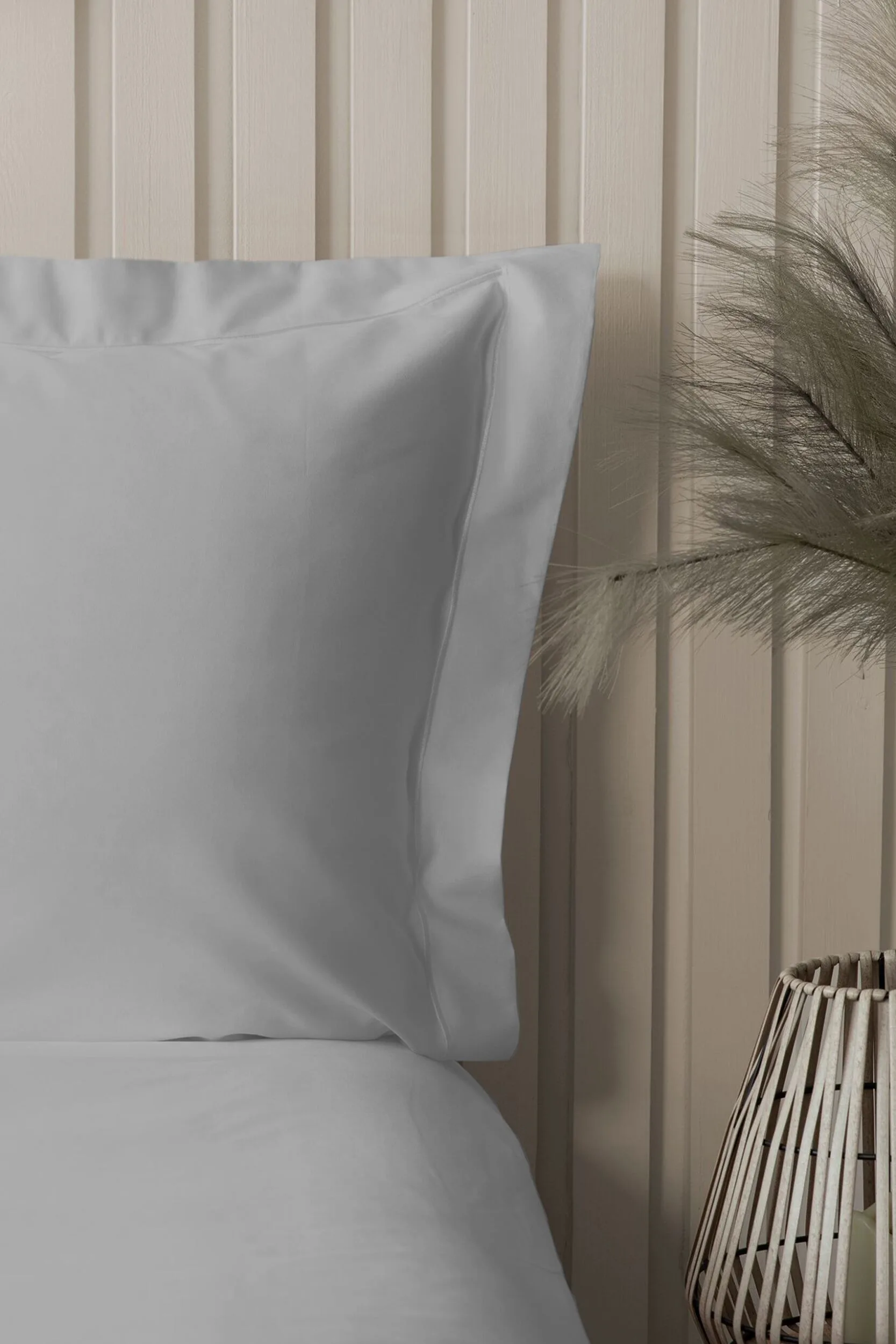 Thread Count Bamboo Pillow Cases Platinum Oxford 1 Pack - Grey - Size: One Size - Lazy Panda - FashionsVida