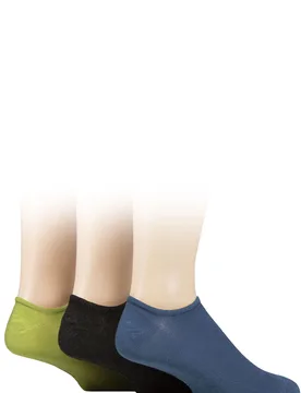 Mens 3 Pair Bamboo Mesh Loafer Liner Socks Ocean View 7-11 - Blue - Size: 7-11 Mens - SockShop - FashionsVida