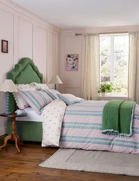 Pure Cotton Come Rain Or Shine Throw Green - Joules - FashionsVida