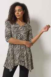 Women's Printed Hanky Hem Top Size: 20 - Multicolor - Size: 20