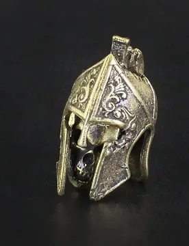 New Brass Warrior Pendant - Horned Helmet Figure, Vintage Distressed, DIY Keychain & EDC Accessory - Aliexpress - FashionsVida