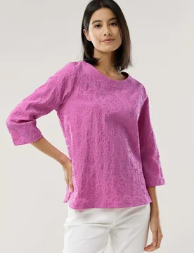 Jacquard Shirtbluse, noch offen: Filter Passform#normale Größen, Farbe Rosa, 38, aufwendiges Jacquarddessin leicht und luftig Damen - Walbusch - FashionsVida