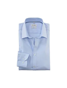 Camisa Body Fit Manga Extralarga azul claro 41 - Olymp Level Five - FashionsVida
