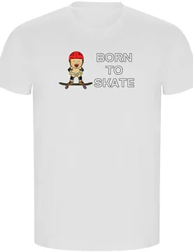 T-shirt à Manches Courtes Born To Skate Eco White 2XL - Kruskis - FashionsVida