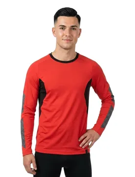 T-shirt à Manches Longues Accelerate 18381 Traffic Red / Black 2XL