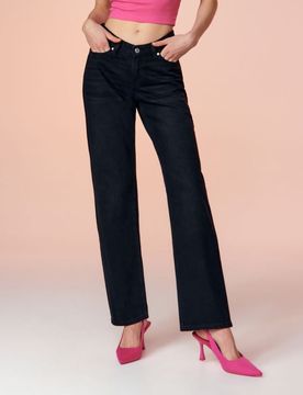 Jeans a gamba dritta - nero