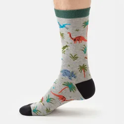 Dinosaur Terrain Organic Crew Socks - Grey Marl - UK 7-11