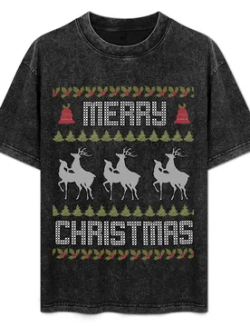 Ugly Christmas Sweater Funny Reindeer Holiday Deer T-Shirt Plus Size All Match Tee Shirt - Aliexpress - FashionsVida