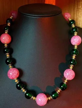 Vintage fashion classic pink pearl glaze earrings necklace for women‘s girl party gift jewlry whosale - Aliexpress - FashionsVida
