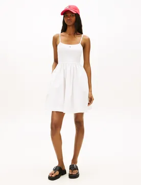 TJW RIB POPIN MIX STRAPPY DRESS femae