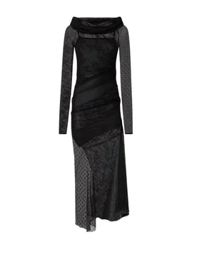 Vestiti casual donna - brucomela abito patch pizzi - nero - PINKO - FashionsVida
