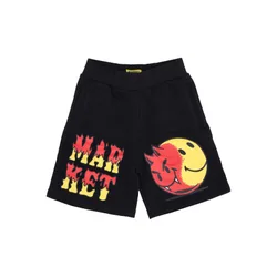 Pantalone Corto Tuta Felpato Uomo Good and Evil Sweatshorts X Smiley Black